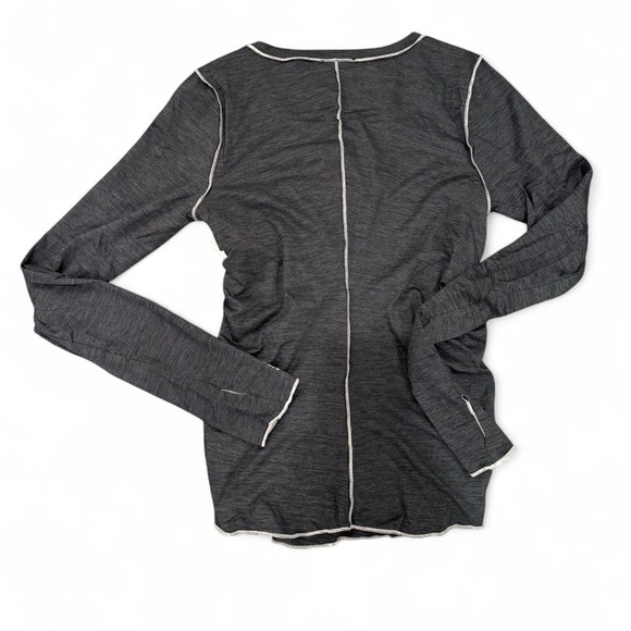 FP Movement by Free People Asymmetrical Gray Long Sleeve Blouse - Picture 2 of 3